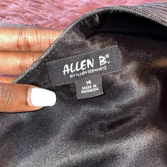 Allen B. Silver Asymmetrical Metallic Dress 💎 NWT - Picture 4 of 6